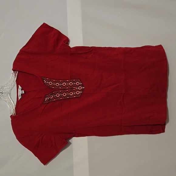 Croft & Barrow, Tunic, Top, Sz Sm, Red, Navy, White, Lightweight, Comfy, Stretch - Picture 1 of 9